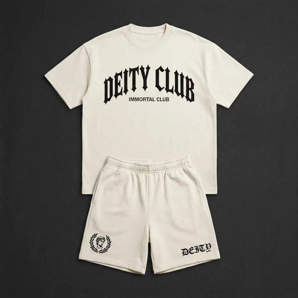 Bone Deity Club tee and shorts